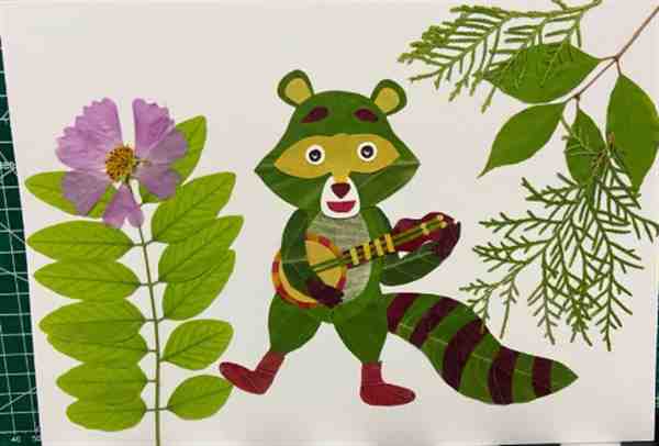 动物树叶贴画简单又好看大全欣赏