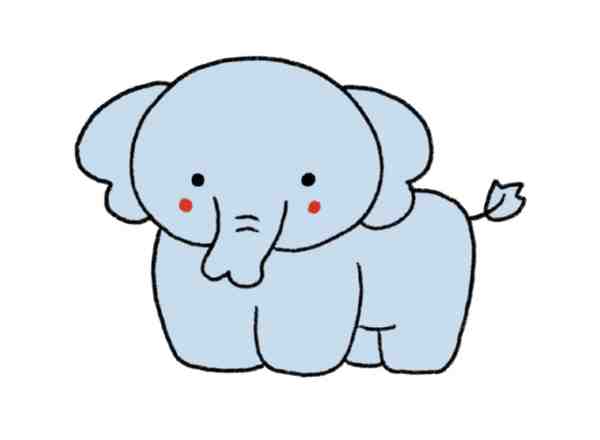 一二三年级画可爱小象怎么画