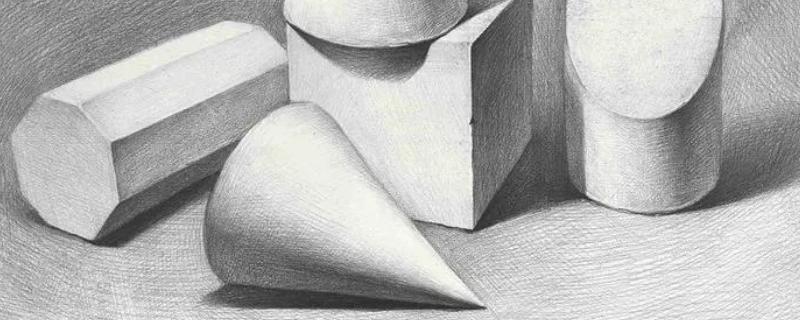 素描石膏几何形体怎么画，首先构图要准确