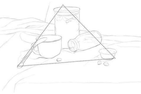 如何画画构图，常用圆构图、斜构图、三角图等